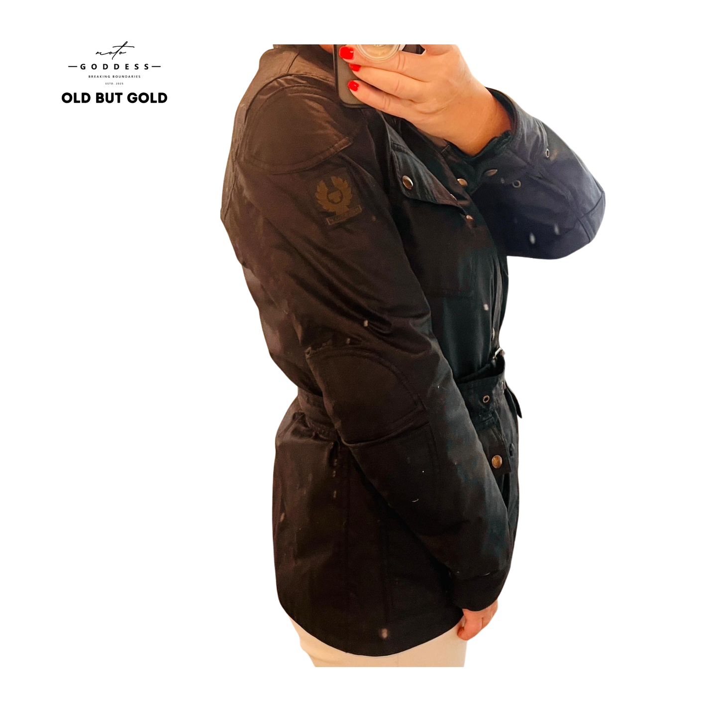 Belstaff Trialmaster Motorrad Wachsjacke Damen, sehr guter Zustand, Größe 42, schwarz