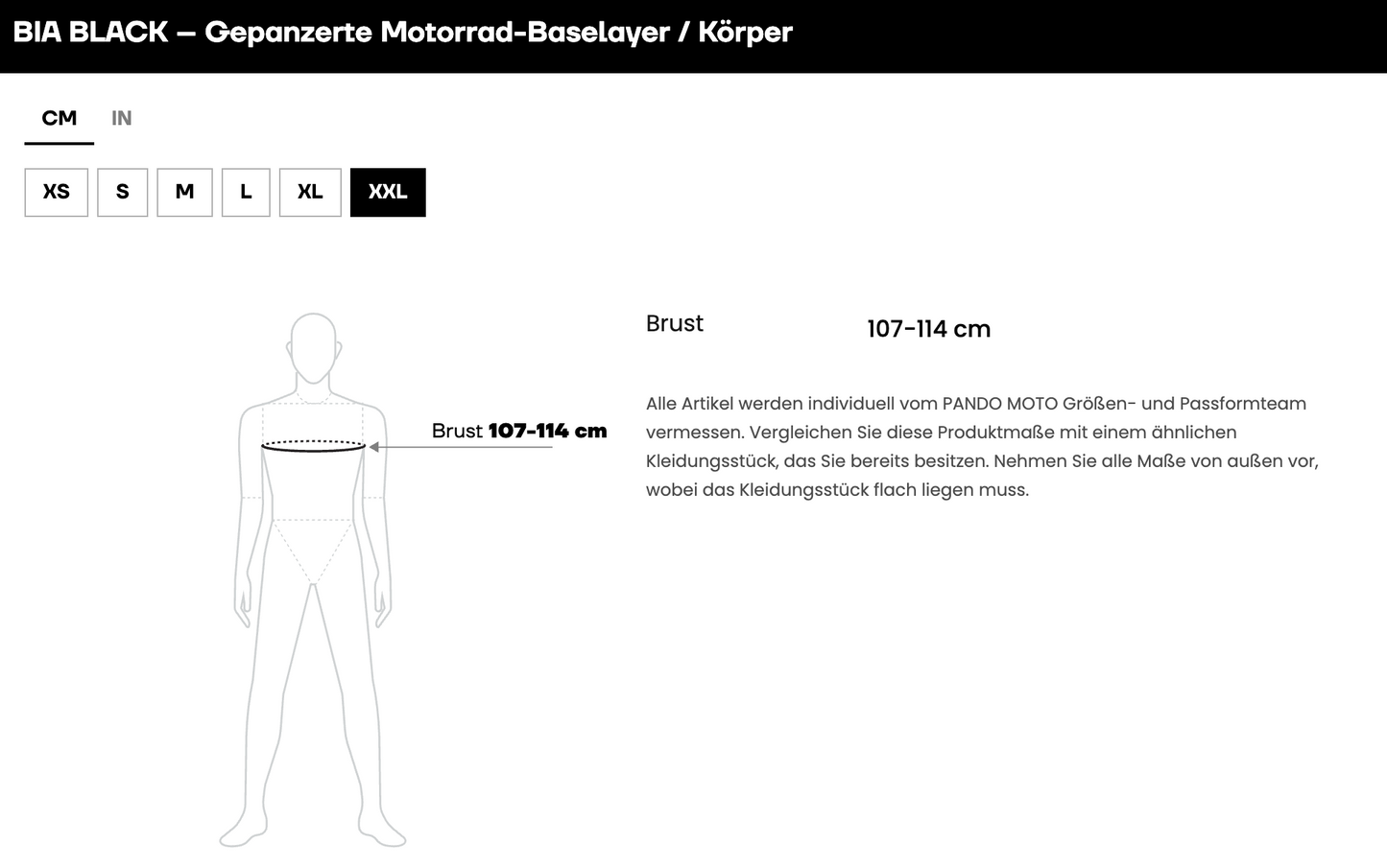 BIA BLACK – Gepanzerte Motorrad-Baselayer / Body AAA
