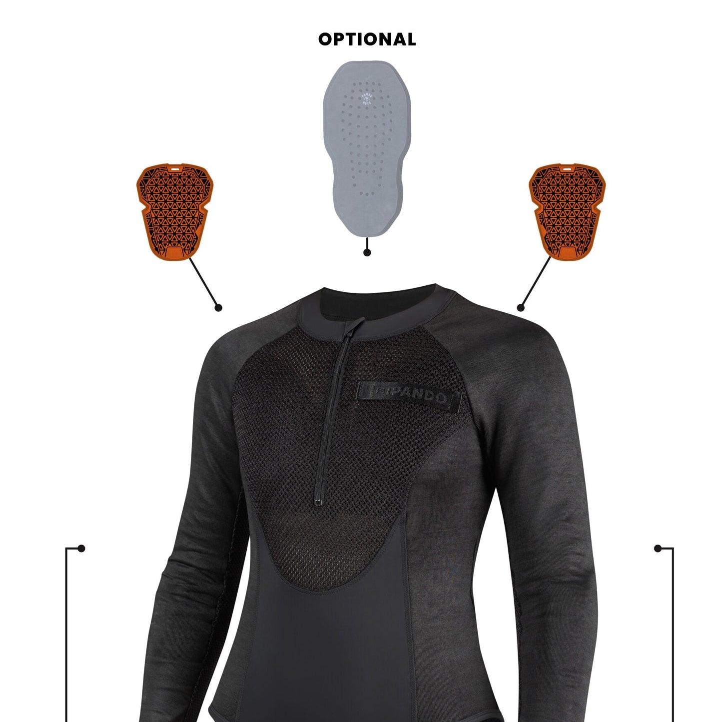 BIA BLACK – Gepanzerte Motorrad-Baselayer / Body AAA
