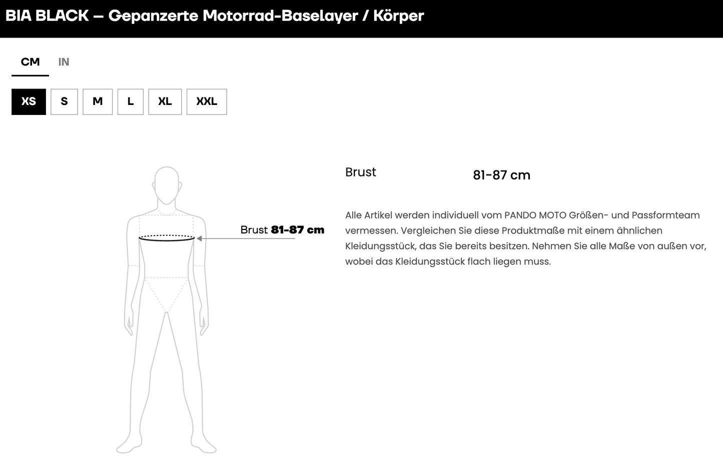 BIA BLACK – Gepanzerte Motorrad-Baselayer / Body AAA