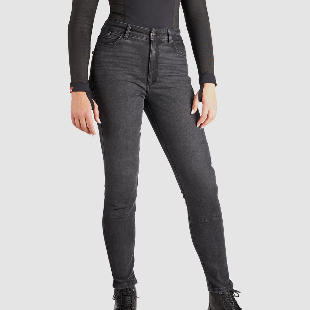 Kaya Slim Grey – Damen-Motorradjeans Skinny-Fit Armalith®