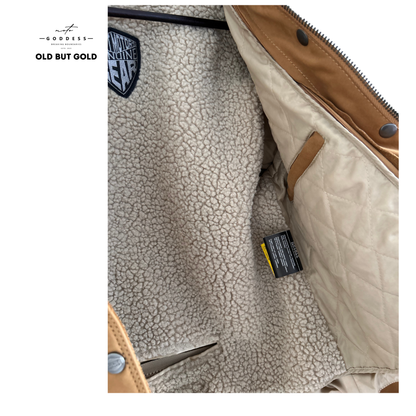 SPIRIT MOTORS Brave Ebony Jacke für Frauen, Größe M, beige mit Fellkragen, viele Taschen NEU