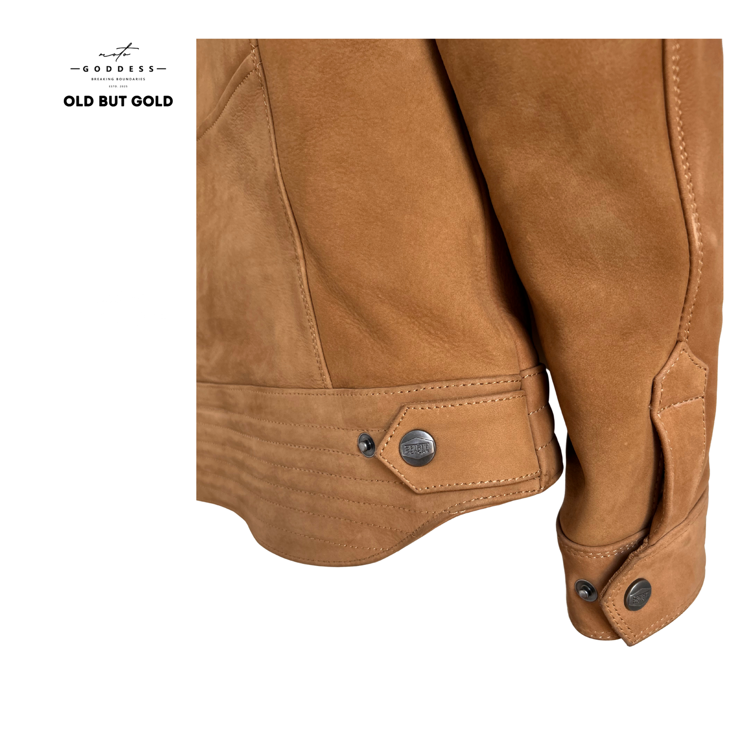 SPIRIT MOTORS Brave Ebony Jacke für Frauen, Größe M, beige mit Fellkragen, viele Taschen NEU