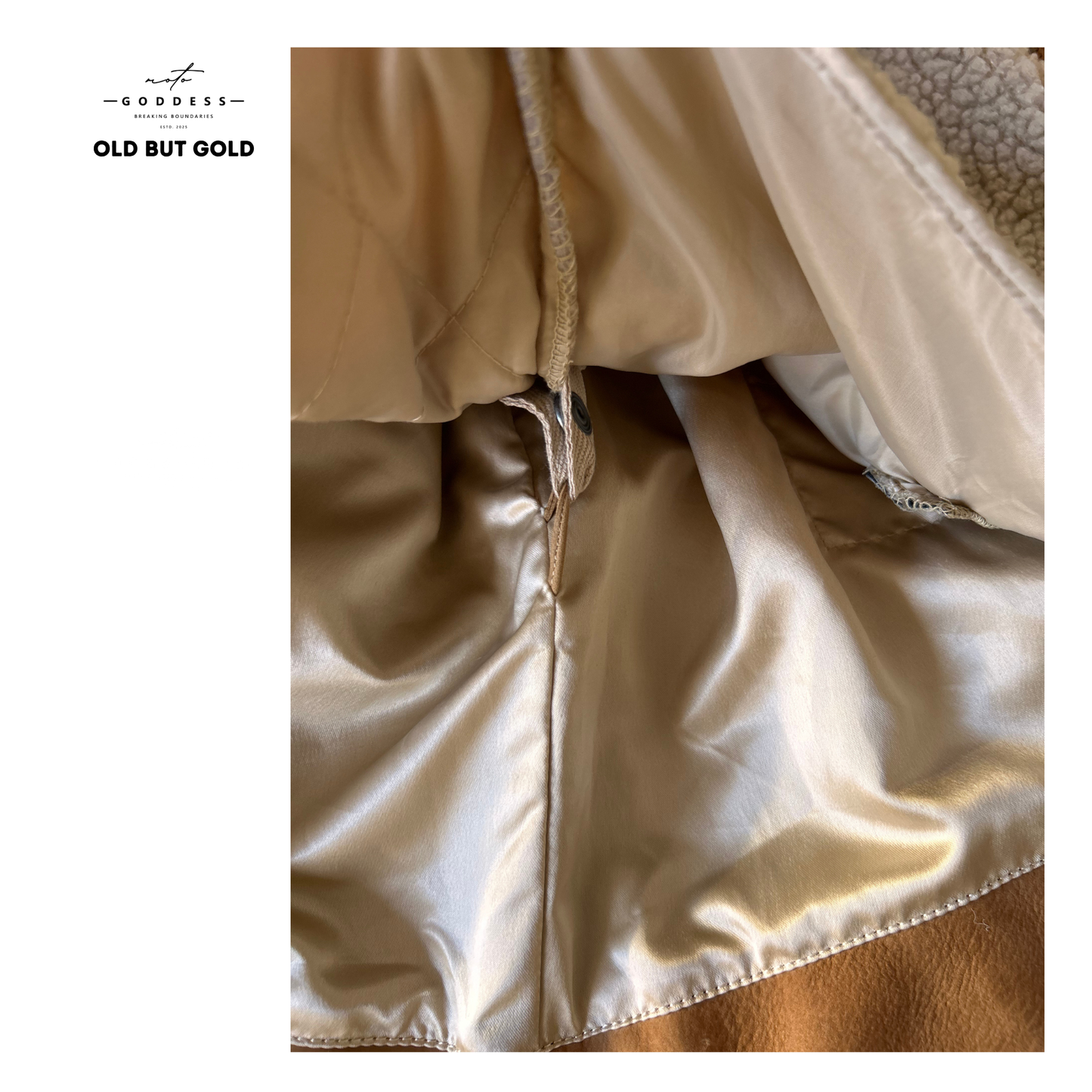 SPIRIT MOTORS Brave Ebony Jacke für Frauen, Größe M, beige mit Fellkragen, viele Taschen NEU