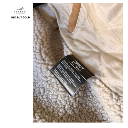 SPIRIT MOTORS Brave Ebony Jacke für Frauen, Größe M, beige mit Fellkragen, viele Taschen NEU