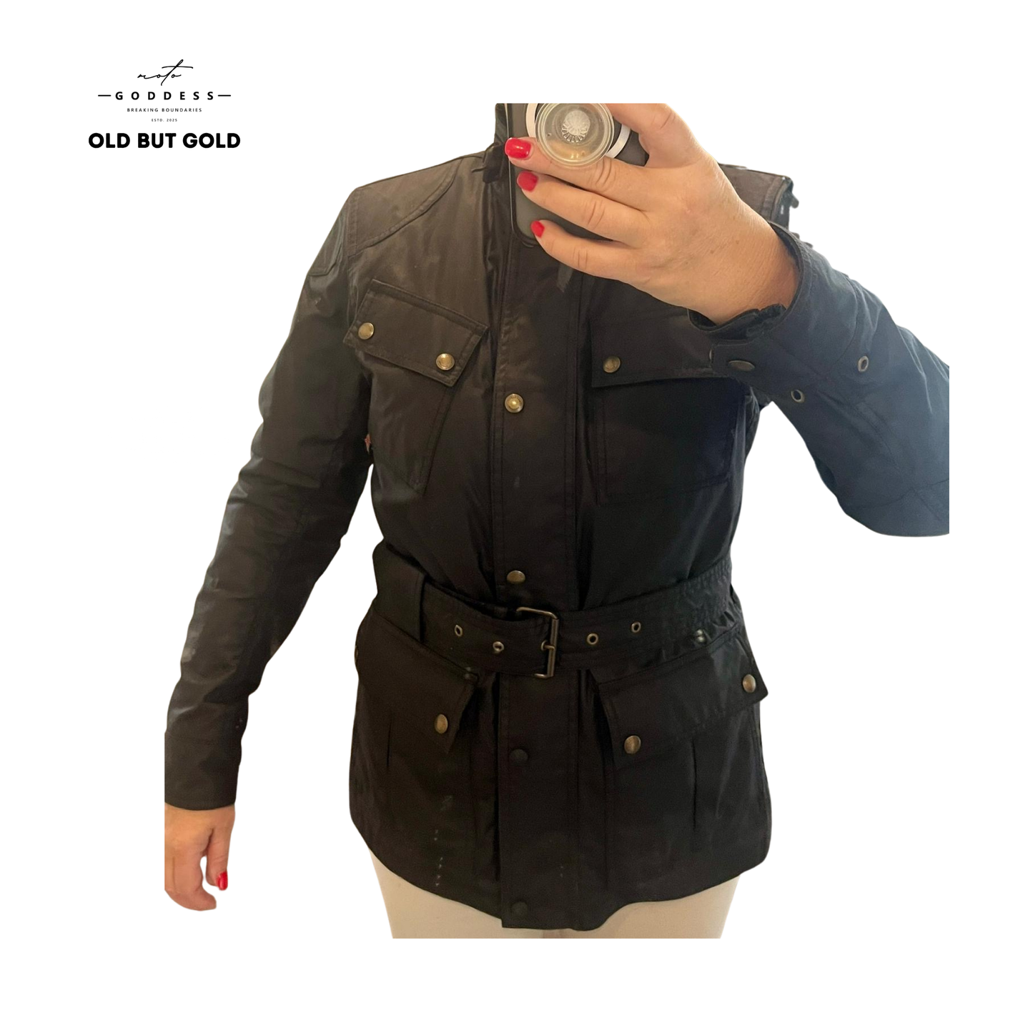 Belstaff Trialmaster Motorrad Wachsjacke Damen, sehr guter Zustand, Größe 42, schwarz