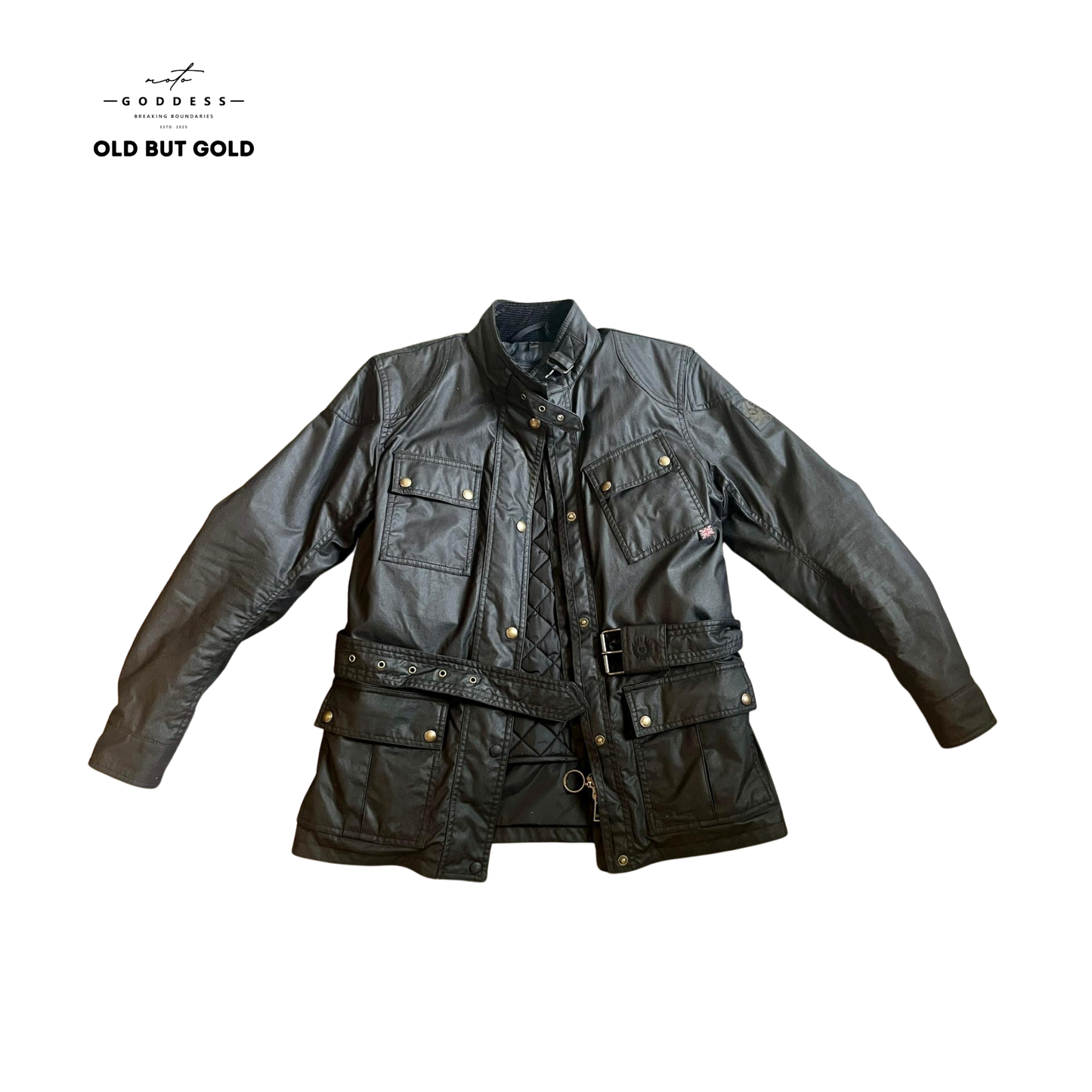 Belstaff Trialmaster Motorrad Wachsjacke Damen, sehr guter Zustand, Größe 42, schwarz