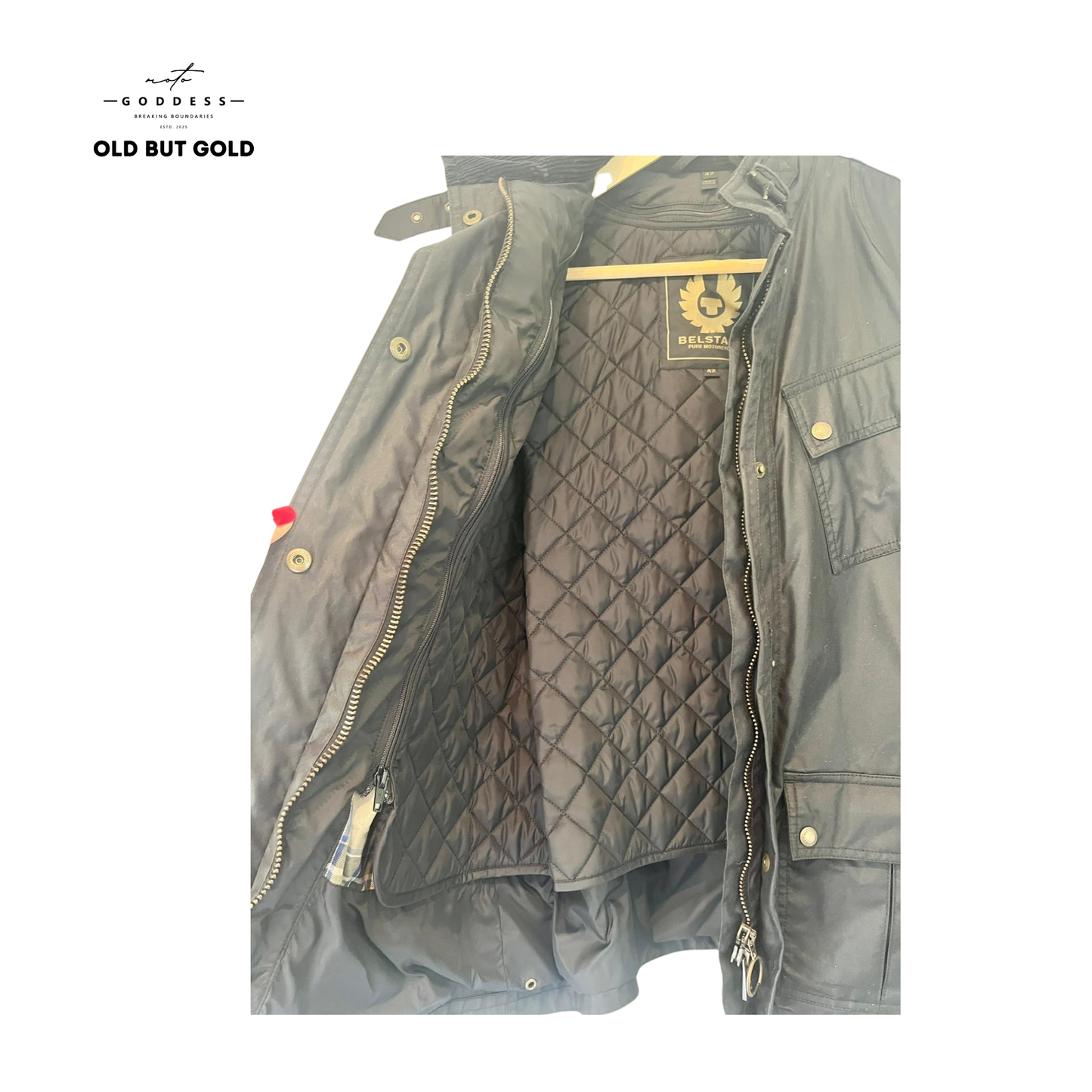 Belstaff Trialmaster Motorrad Wachsjacke Damen, sehr guter Zustand, Größe 42, schwarz