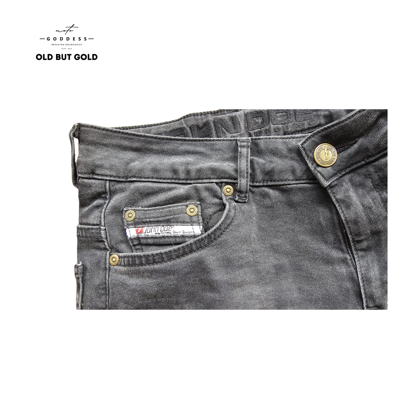 JOHN DOE Motorradjeans W27/L32 (AA), dunkelgrau (used look), slim fit