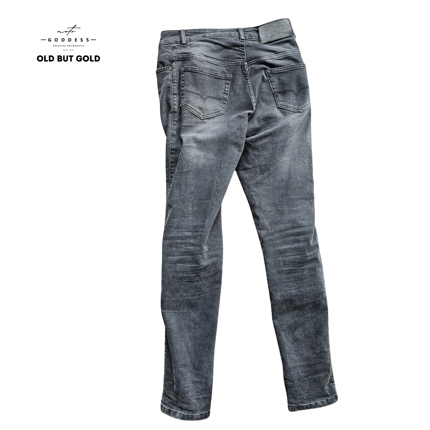 JOHN DOE Motorradjeans W27/L32 (AA), dunkelgrau (used look), slim fit