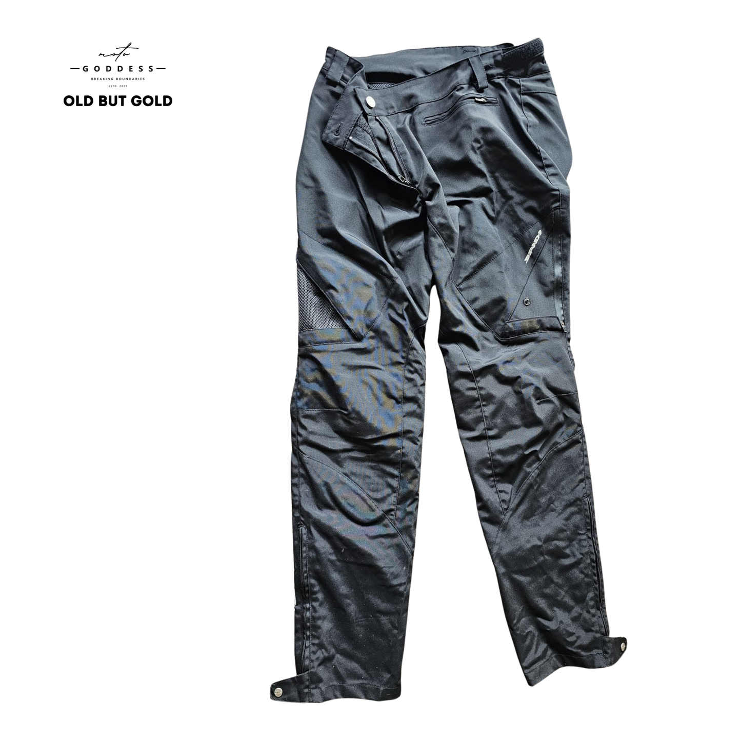SPIDI Sport Textilmotorradhose, XL (A), schwarz, individuell verstellbare Hosenweite