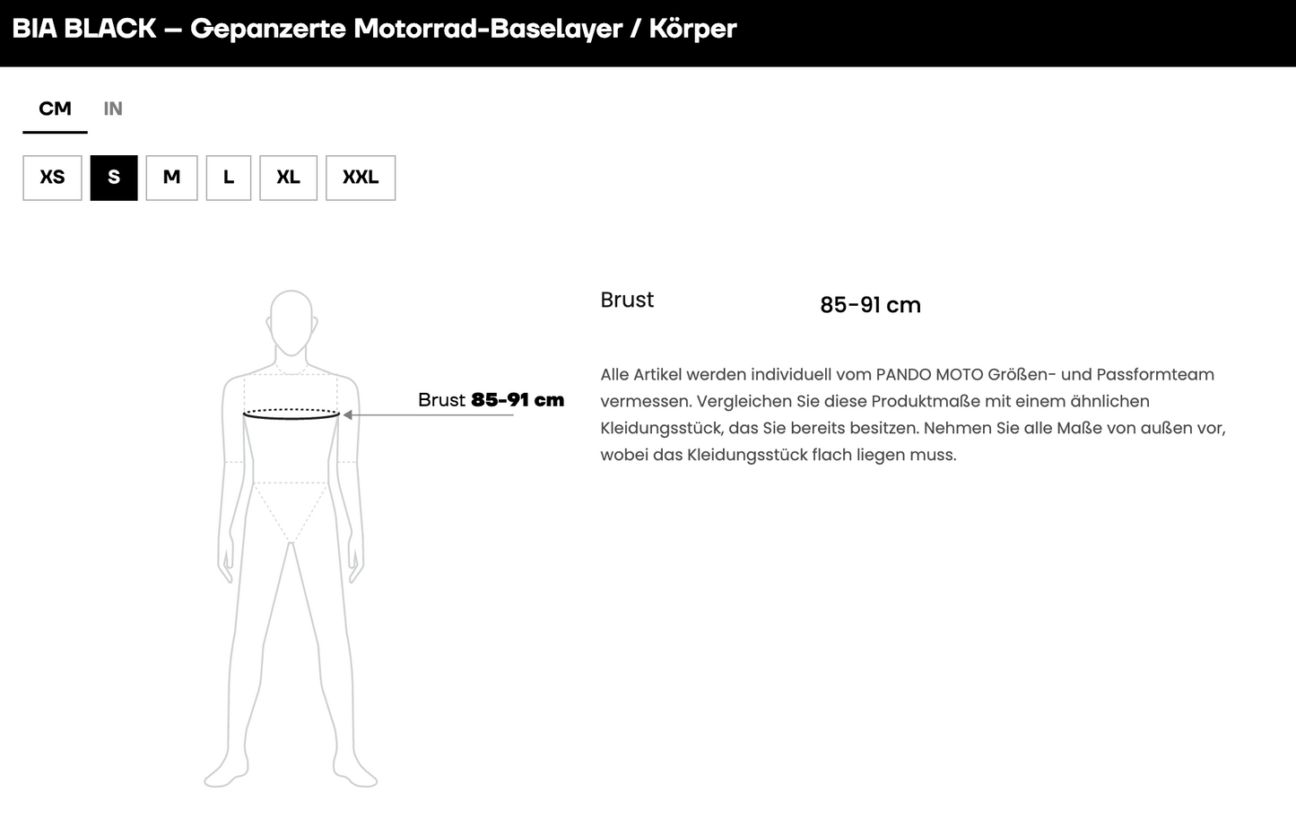 BIA BLACK – Gepanzerte Motorrad-Baselayer / Body AAA