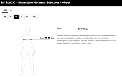 BIA BLACK – Gepanzerte Motorrad-Baselayer / Body AAA