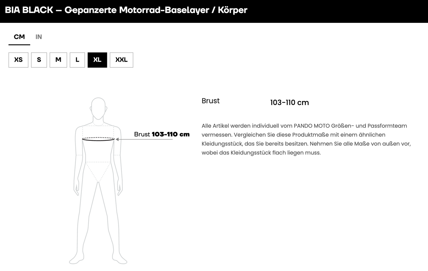 BIA BLACK – Gepanzerte Motorrad-Baselayer / Body AAA