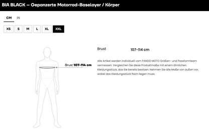 BIA BLACK – Gepanzerte Motorrad-Baselayer / Body AAA
