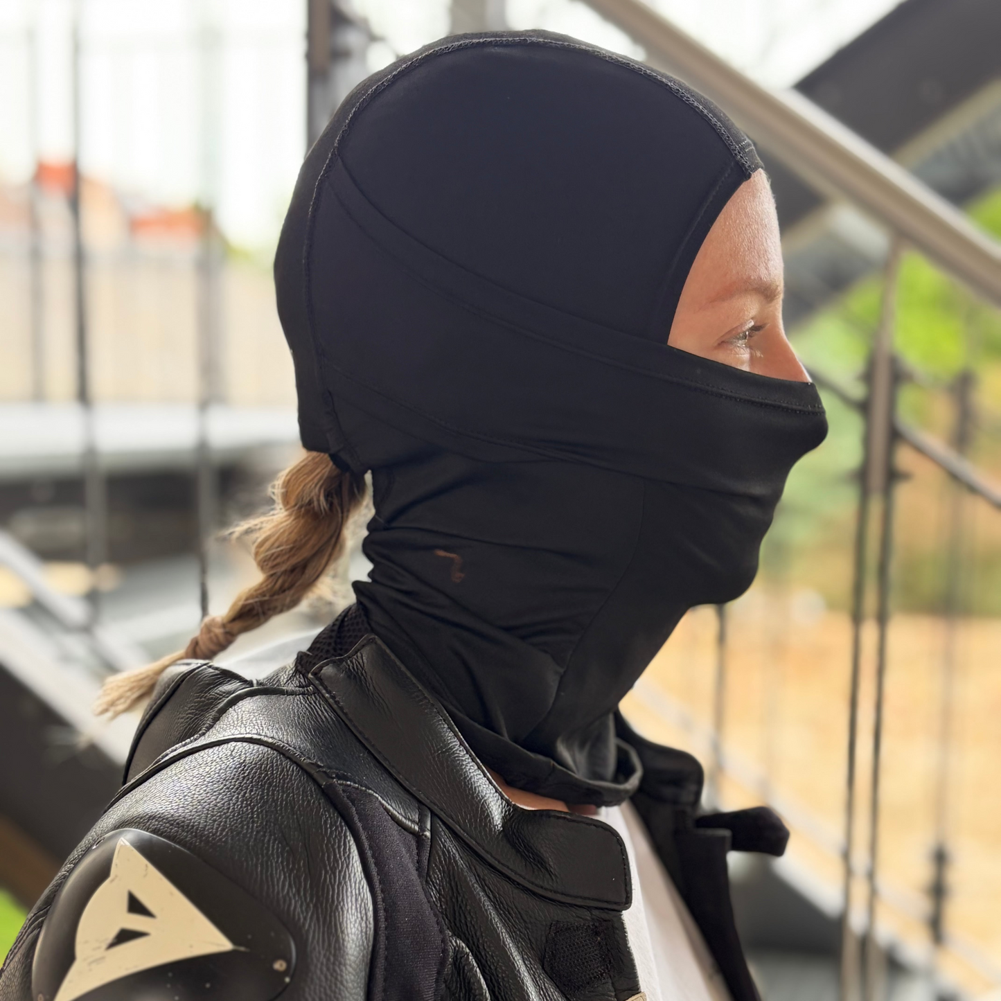 Goddess RideMuse Motorrad-Sturmhaube für lange Haare – Quick Dry, black, One Size