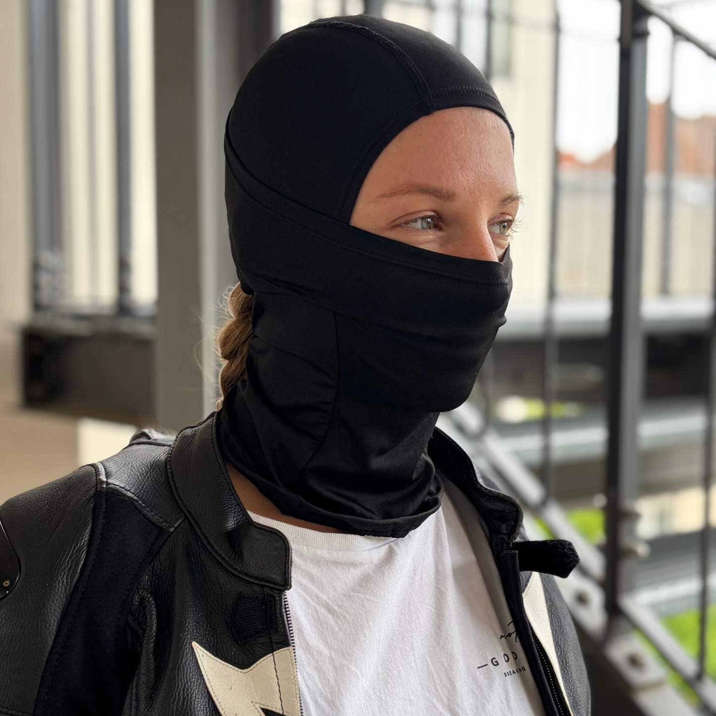 Goddess RideMuse Motorrad-Sturmhaube für lange Haare – Quick Dry, black, One Size