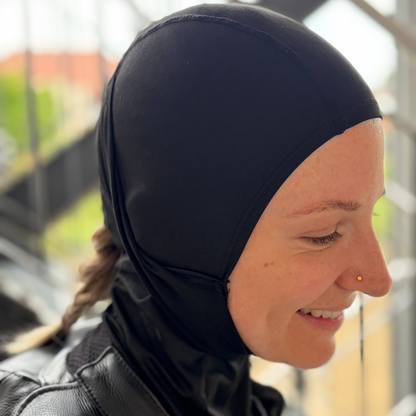 Goddess RideMuse Motorrad-Sturmhaube für lange Haare – Quick Dry, black, One Size
