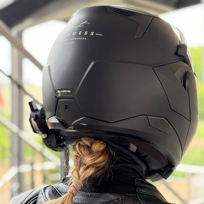 Goddess RideMuse Motorrad-Sturmhaube für lange Haare – Quick Dry, black, One Size