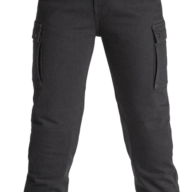 MILA CARGO BLACK – Motorradjeans für Damen im Chino-Stil aus Cordura