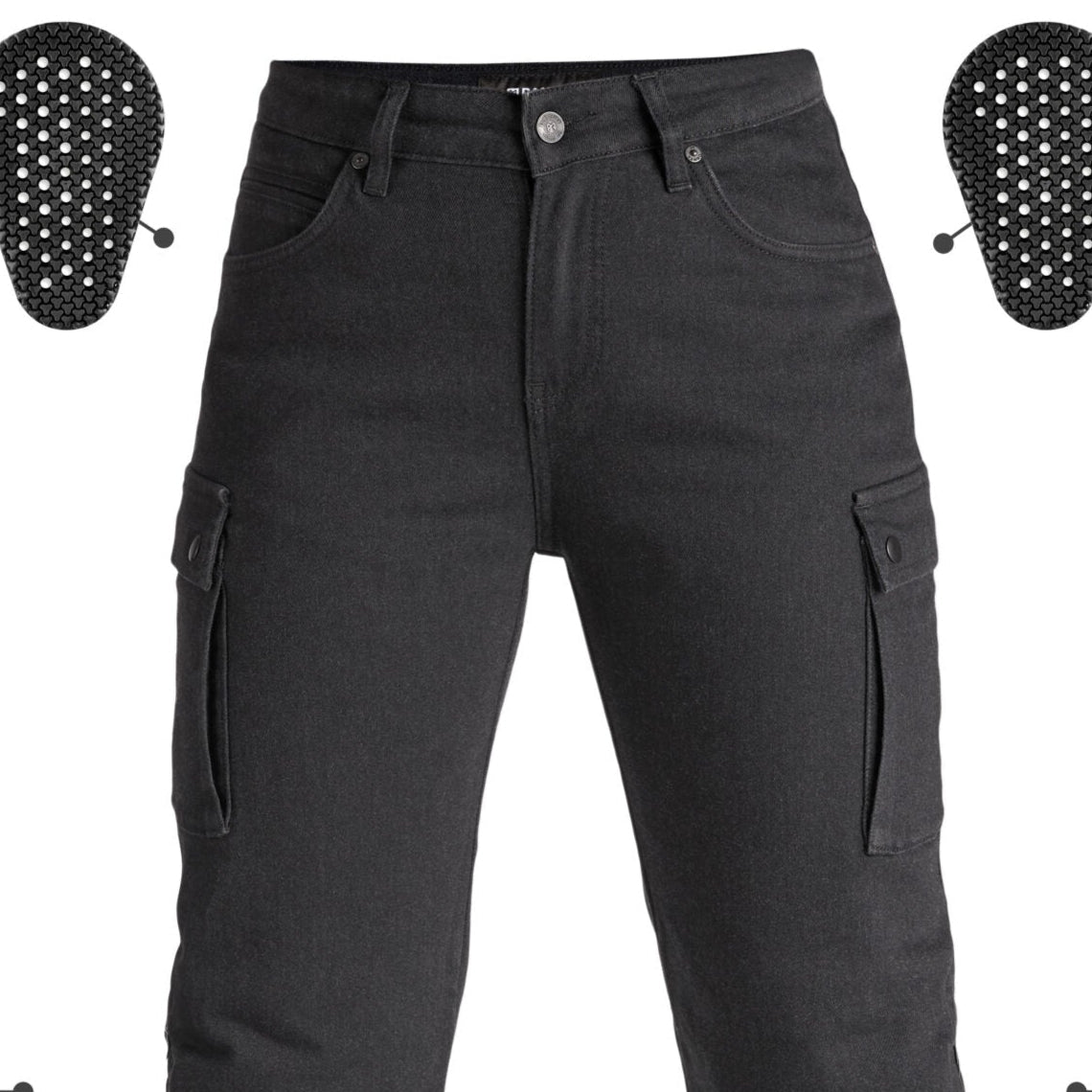 MILA CARGO BLACK – Motorradjeans für Damen im Chino-Stil aus Cordura