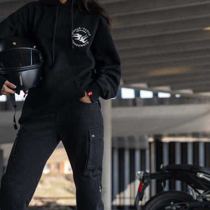 MILA CARGO BLACK – Motorradjeans für Damen im Chino-Stil aus Cordura