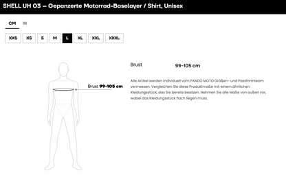 SHELL UH 03 – Gepanzerte Motorrad-Baselayer / Shirt, Unisex