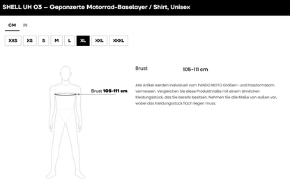 SHELL UH 03 – Gepanzerte Motorrad-Baselayer / Shirt, Unisex