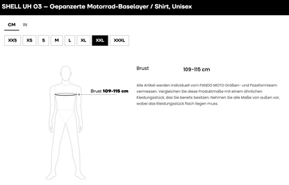 SHELL UH 03 – Gepanzerte Motorrad-Baselayer / Shirt, Unisex
