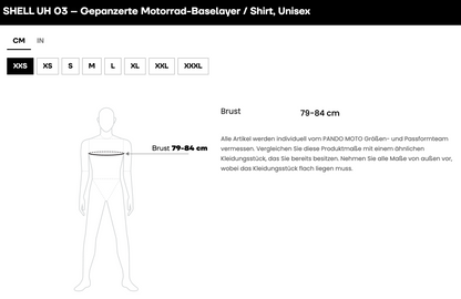 SHELL UH 03 – Gepanzerte Motorrad-Baselayer / Shirt, Unisex