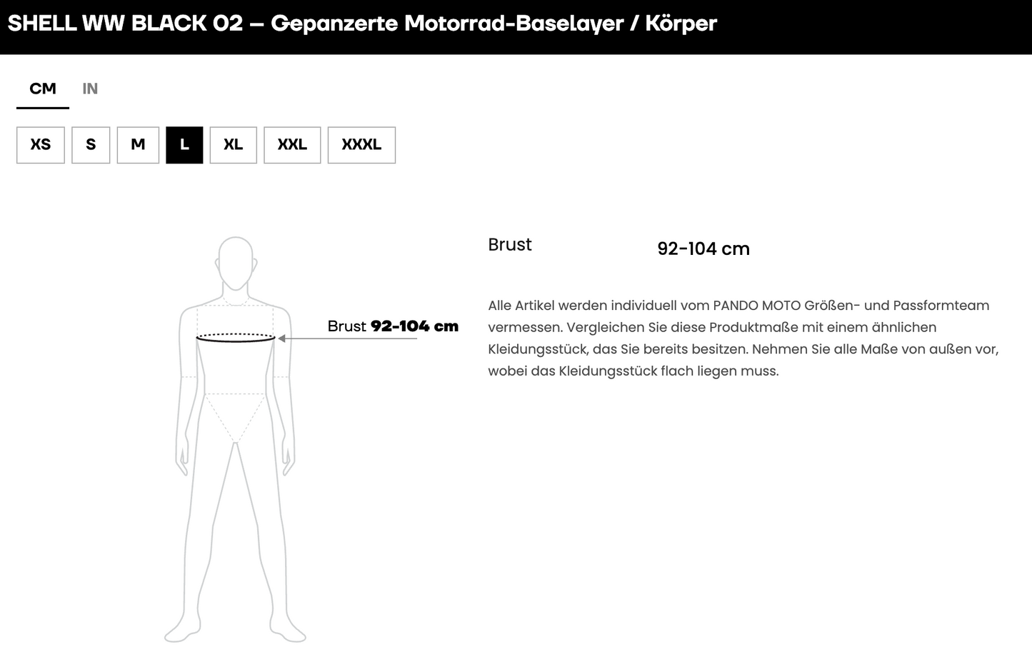 SHELL WW BLACK 02 – Gepanzerte Motorrad-Baselayer / Body, AA