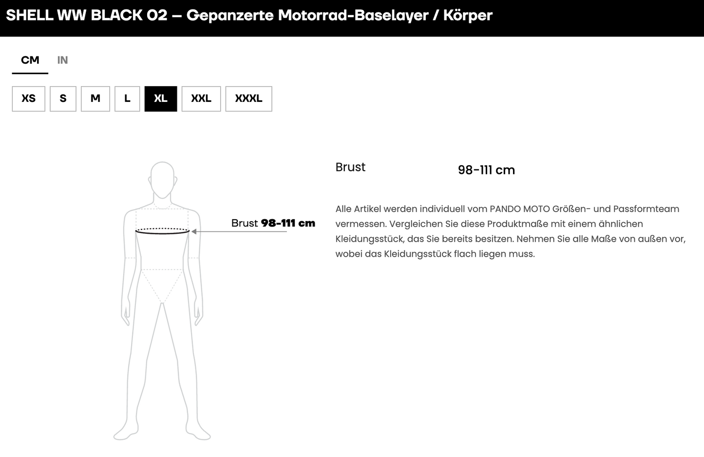 SHELL WW BLACK 02 – Gepanzerte Motorrad-Baselayer / Body, AA