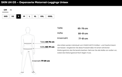 SKIN UH 03 – Gepanzerte Motorrad-Baselayer-Leggings Unisex
