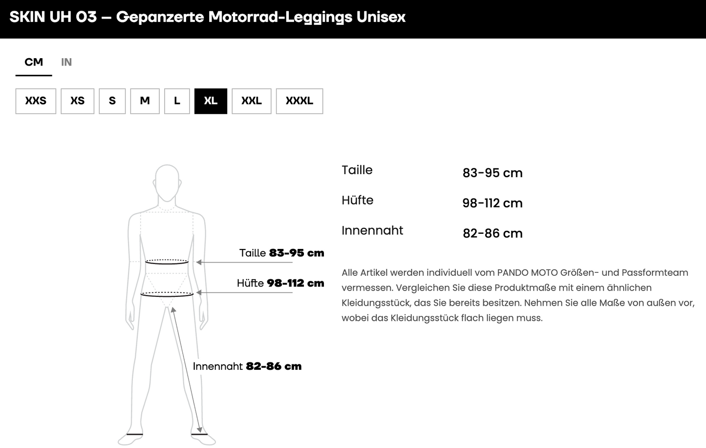 SKIN UH 03 – Gepanzerte Motorrad-Baselayer-Leggings Unisex