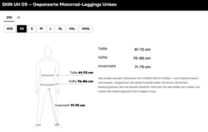 SKIN UH 03 – Gepanzerte Motorrad-Baselayer-Leggings Unisex