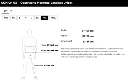 SKIN UH 03 – Gepanzerte Motorrad-Baselayer-Leggings Unisex