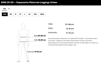 SKIN UH 03 – Gepanzerte Motorrad-Baselayer-Leggings Unisex